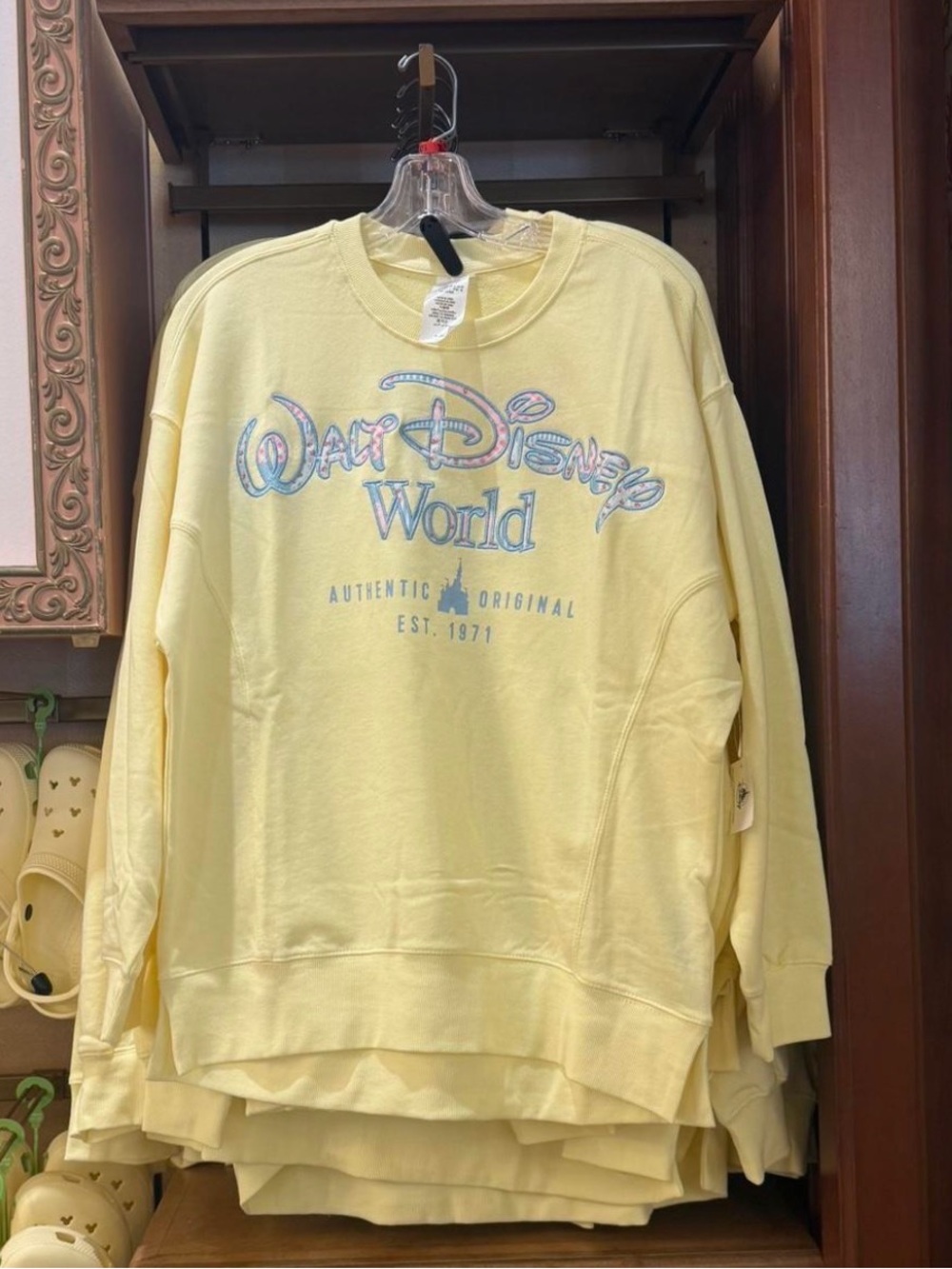 Disney Pale Yellow Walt Disney World Pullover Sweatshirt